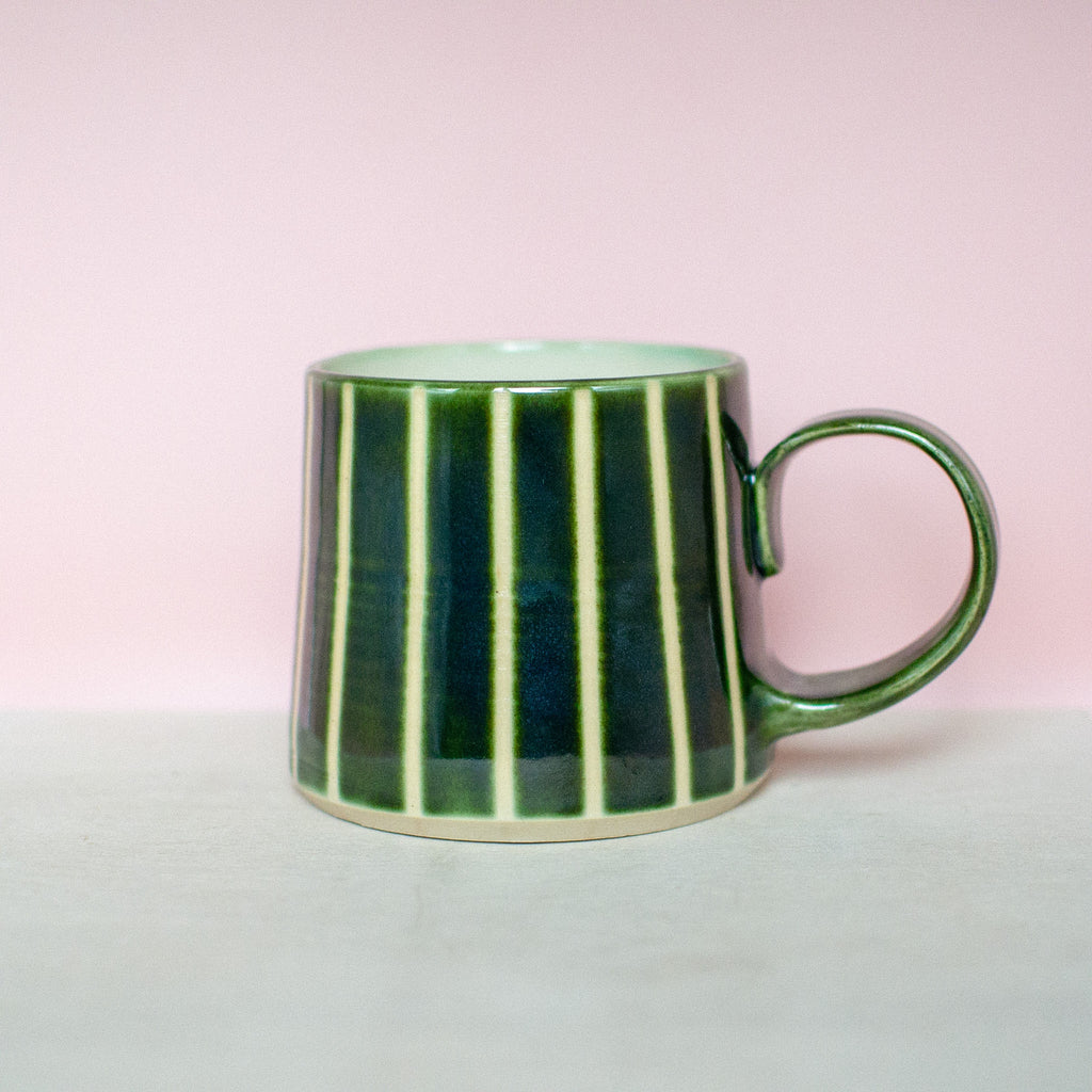 tea mug forest stripes