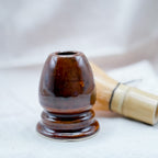 handmade ceramic matcha whisk holder  in color root beer